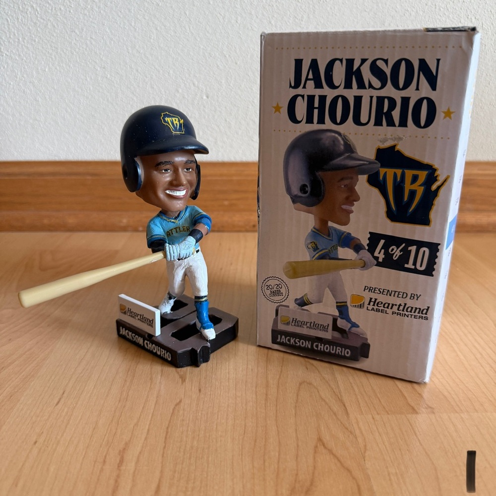 NEW IN BOX 2025 SGA Wisconsin Timber Rattlers Jackson Chourio Bobblehead 4 of 10